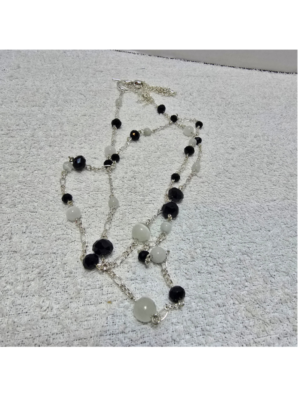 Women's Avon Black and White Tassel Necklace One Size